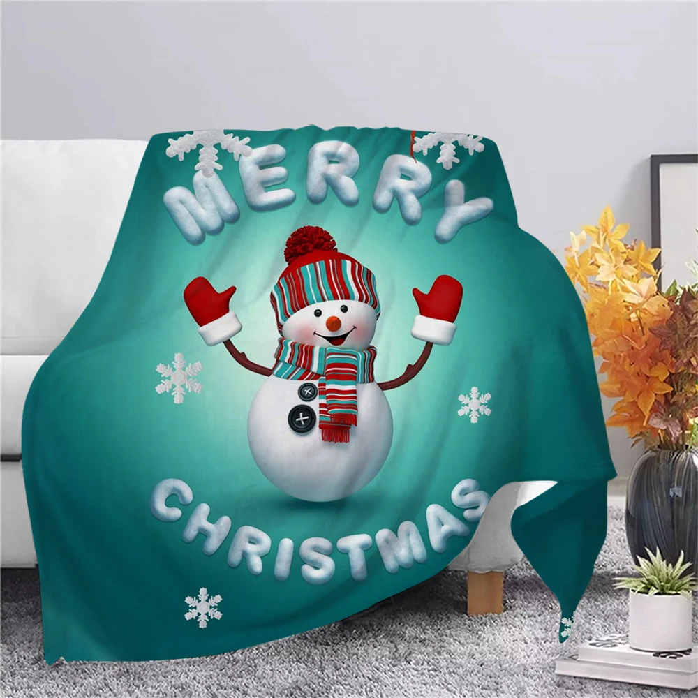

CLOOCL Merry Christmas Snowman Flannel Blanket 3D Print Sherpa Blanket Picnic Blanket Office Nap Blanket Drop Shipping