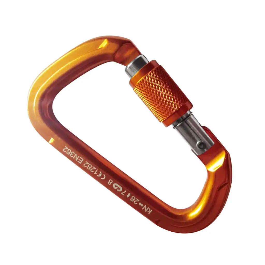 

28KN Aluminum Outdoor Rock Climbing Rappelling Screw Lock Carabiner Rock Climbing Exploring Rappelling Accessories