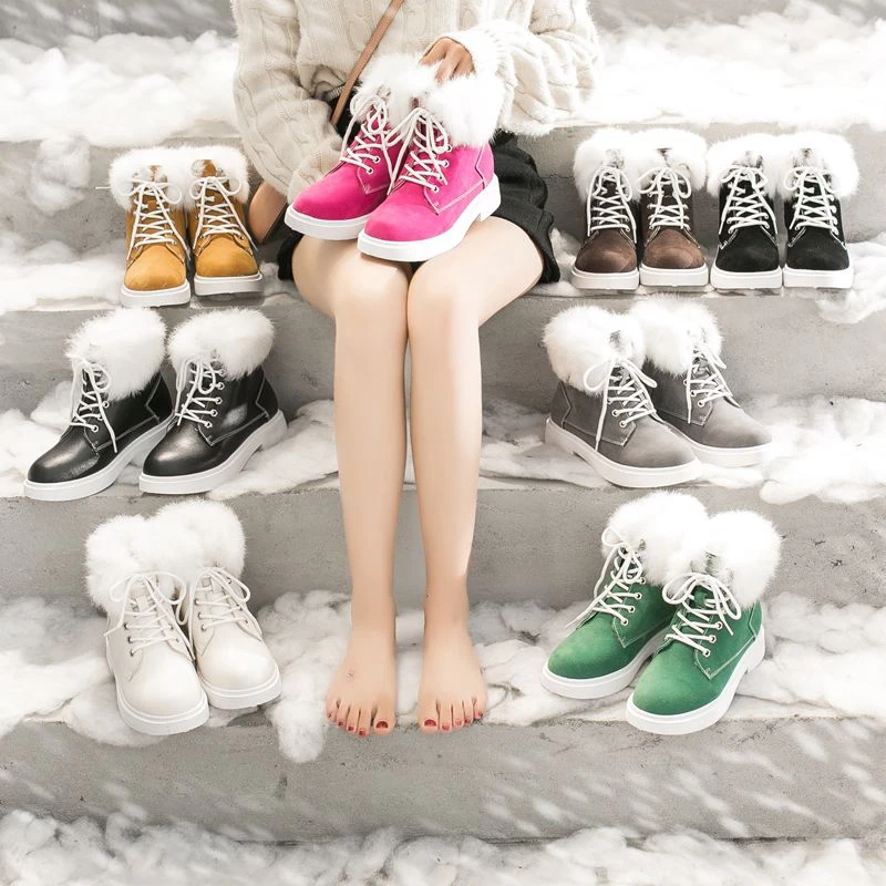 Fujin/женские зимние ботинки 7 видов цветов Водонепроницаемая длинная плюшевая