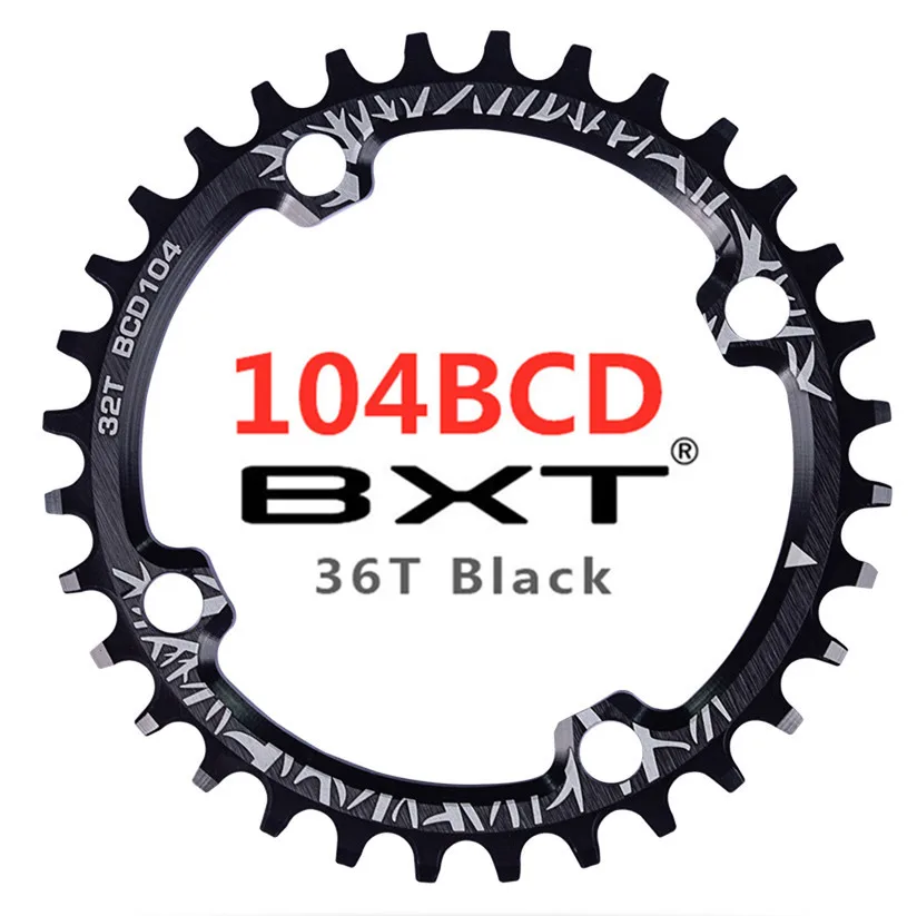 104BCD 36T MTB шатун для дорожного велосипеда 96BCD/104BCD круглой формы узкий широкий 32 T/34 T/36 T/38 T круг коленчатого вала одна пластина цепного колеса части цикла - Цвет: 104BCD 36T