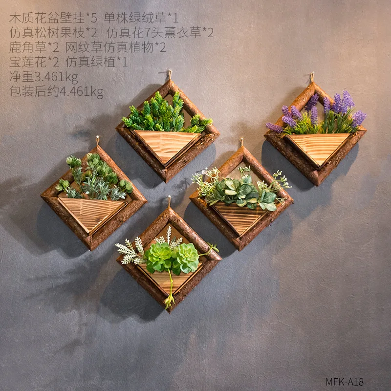 

Nordic Retro Wooden Wall Hanging Vase Flower Stand Modern Minimalist Wall Vase Flowerpot Living Room Decoration Household Ideas