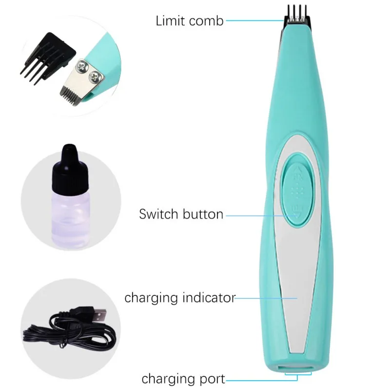 USB Rechargeable Dog Cat Nail Hair Trimmer Grinder Pet Grooming Tool Electrical Shearing Cutter Haircut Paw Shaver Clipper | Дом и сад