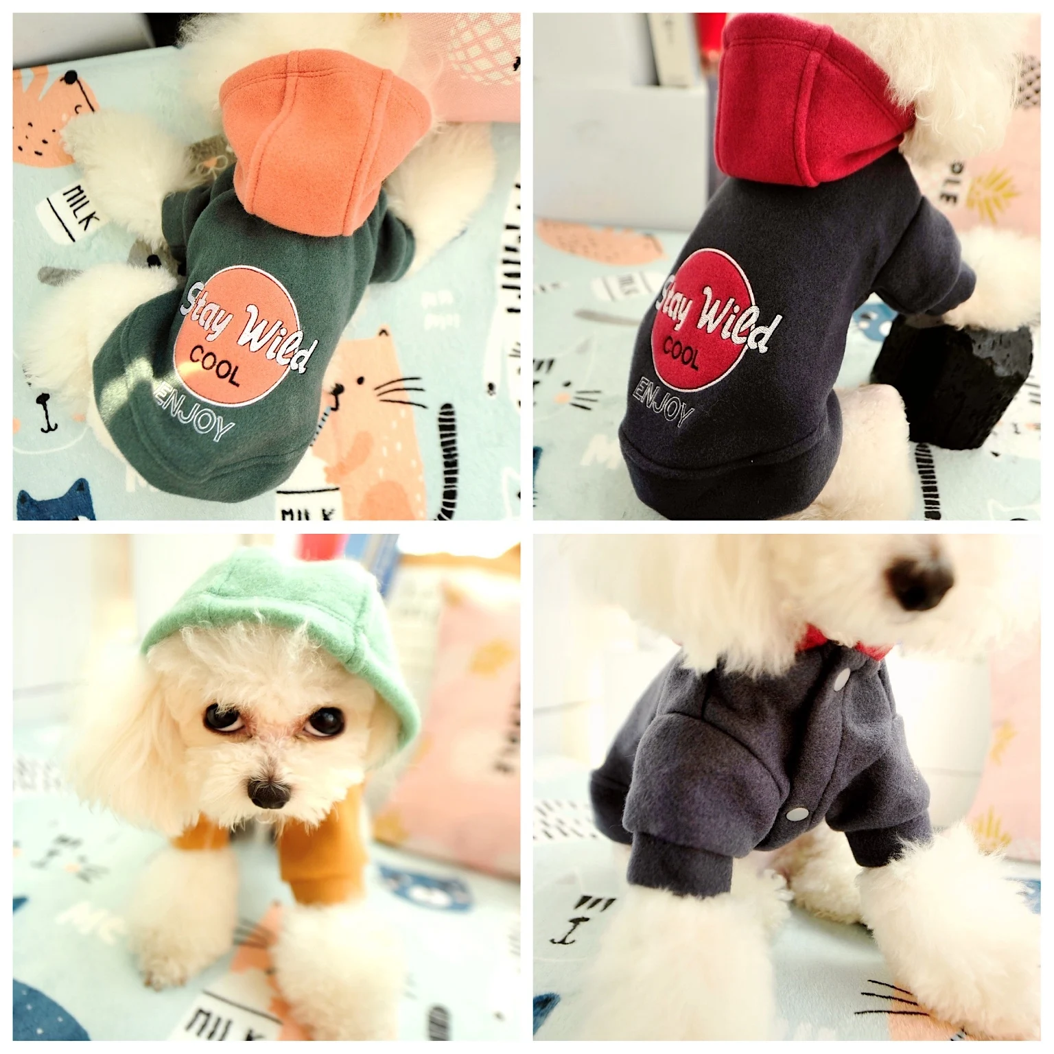 Прямая поставка удобная куртка с капюшоном для собак щенков Мопсов французских