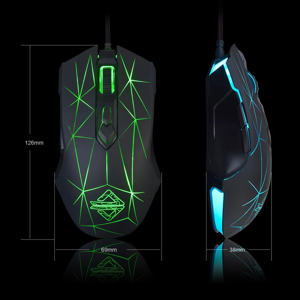 Игровая мышь Ajazz AJ52 7 режимов RGB с подсветкой проводная профессиональная игровая