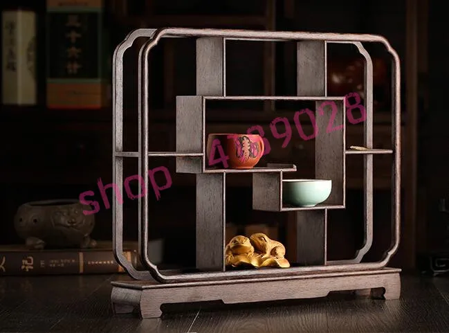 Твердая древесина куриное крыло дерево квадратный (большой размер) curio полки