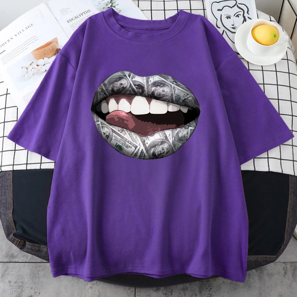 

Unisex Dollar Printing T-shirts Woman Casual Breathable Tee Shirts Summer Cool T Shirt Fit Loose Simplicity Women T Shirts