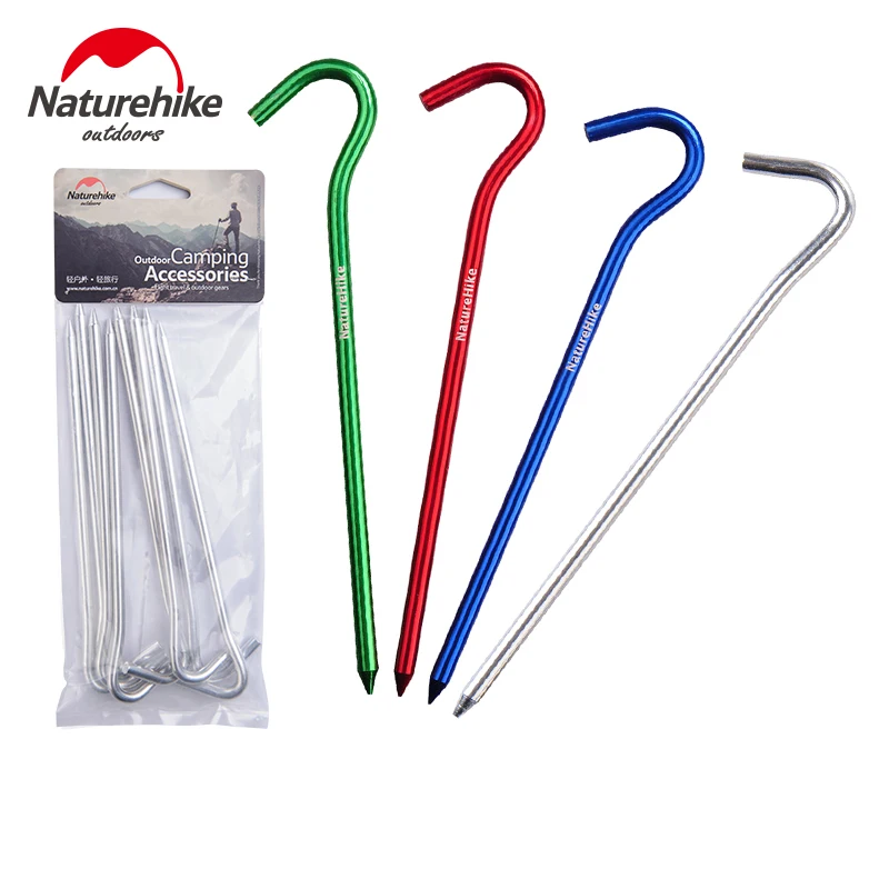 

Naturehike 8pcs tent nails 7001 Aluminum alloy pegs 16 cm tent pegs outdoor Camping Hiking beach tent nails Tent Accessories