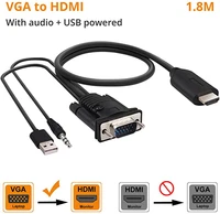 vga to hdmi adapter cable with 3 5mm audio usb 6ft1 8m video converter cord 1080p support nintendo switch ps4 laptop etc