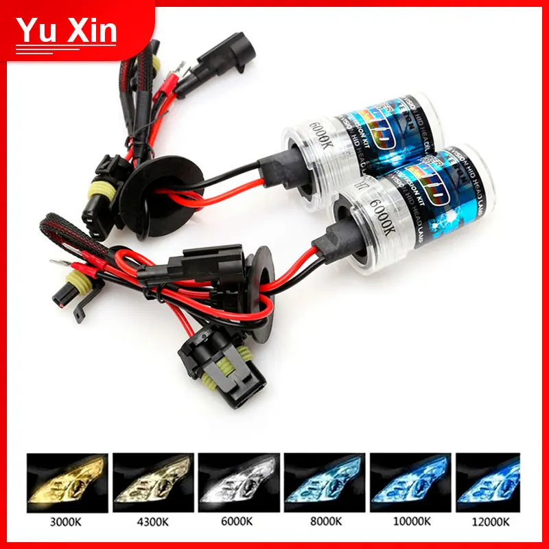 35 Вт HID ксеноновая лампа d2s H1 H3 H7 H11 H4 фара 3000 К 5000 6000 8000 12000 Белый Синий Желтый 2