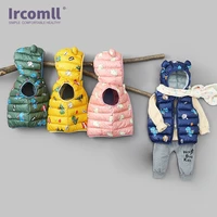 ircomll childrens coat sleeveless jacket kid vest waistcoat baby winter clothes 2020 hooded cartoon dinosaur coat baby 1 6y