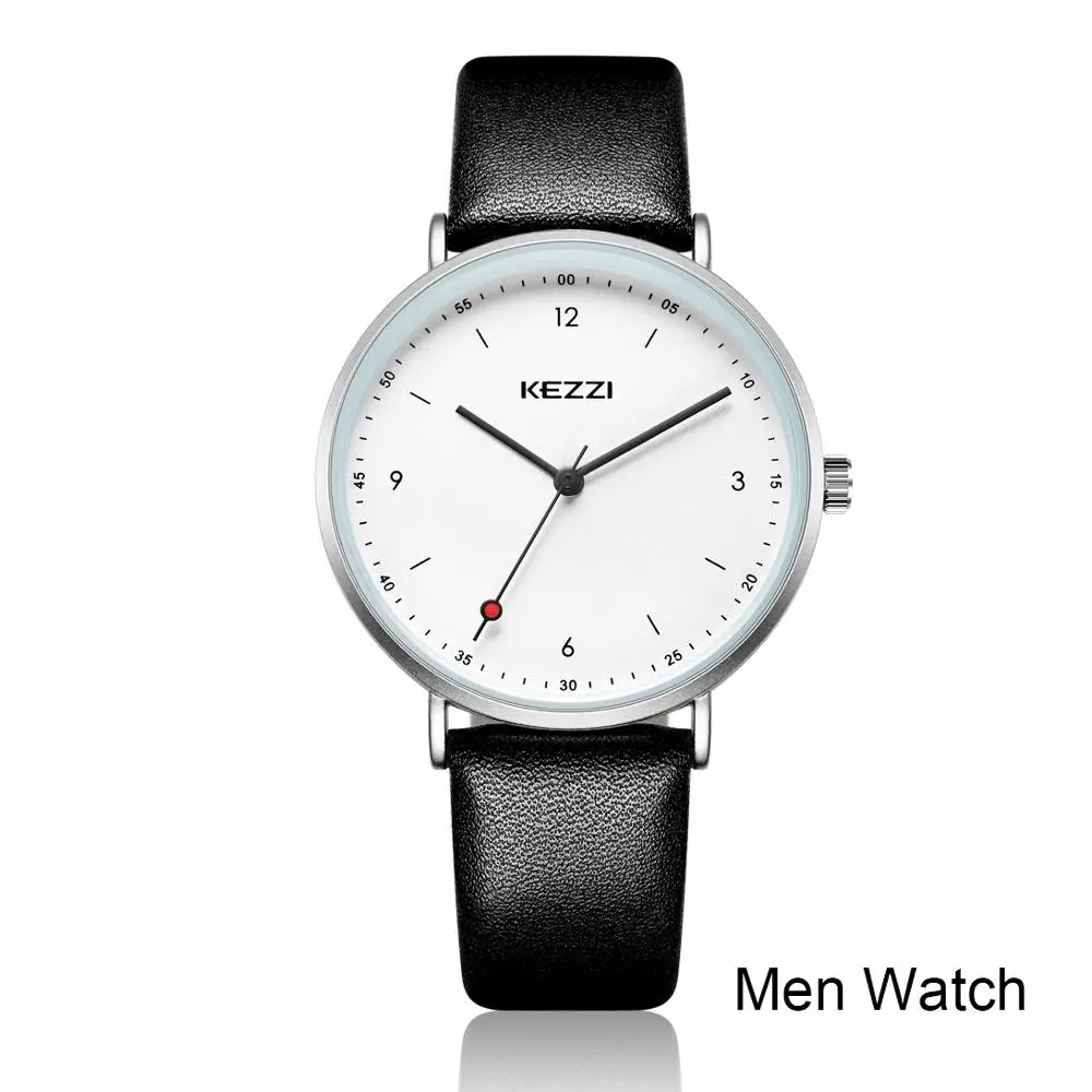 black watch men KEZZI Новые мужские и женские кварцевые часы для пары, модные деловые часы, мужские часы, женские часы, подарки - Цвет: black watch men