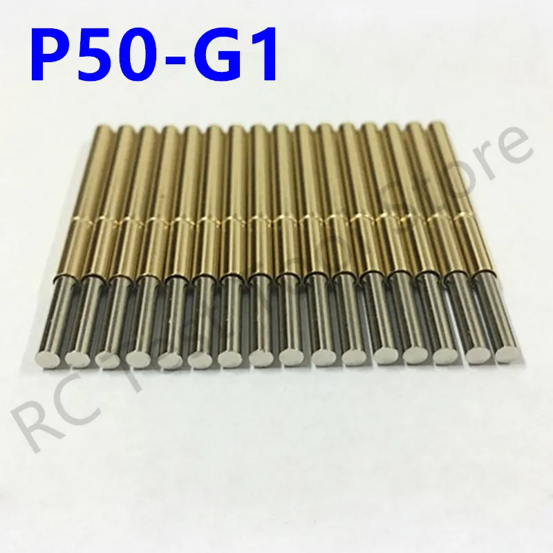 

100PCS P50-G1 Crown Needle Spring Test Probe Nickel-plated Test Pin Thimble Length 16.35mm Electronic Tool Metal Probe P50-G
