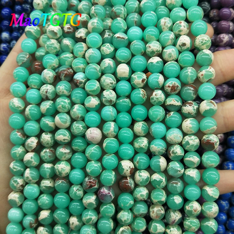 

Natural Stone Beads For Jewelry Making DIY Bracelet Necklace Color Snakeskin Round Loose Beads Wholesale