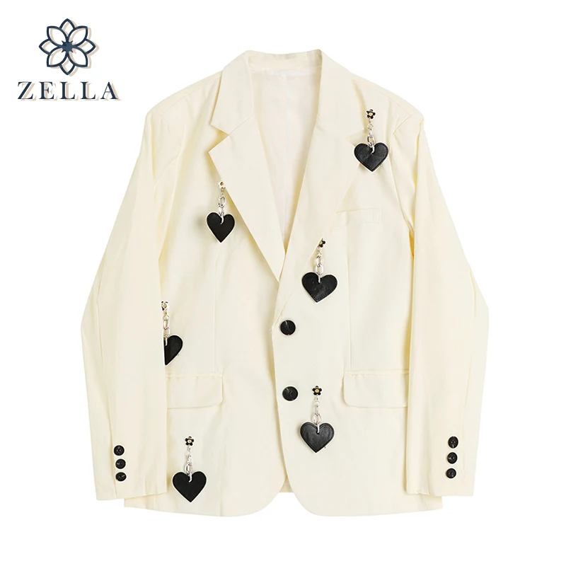 

Женский винтажный Блейзер на цепочке, повседневный офисный пиджак с длинным рукавом и английским воротником, уличная одежда для осени 2021