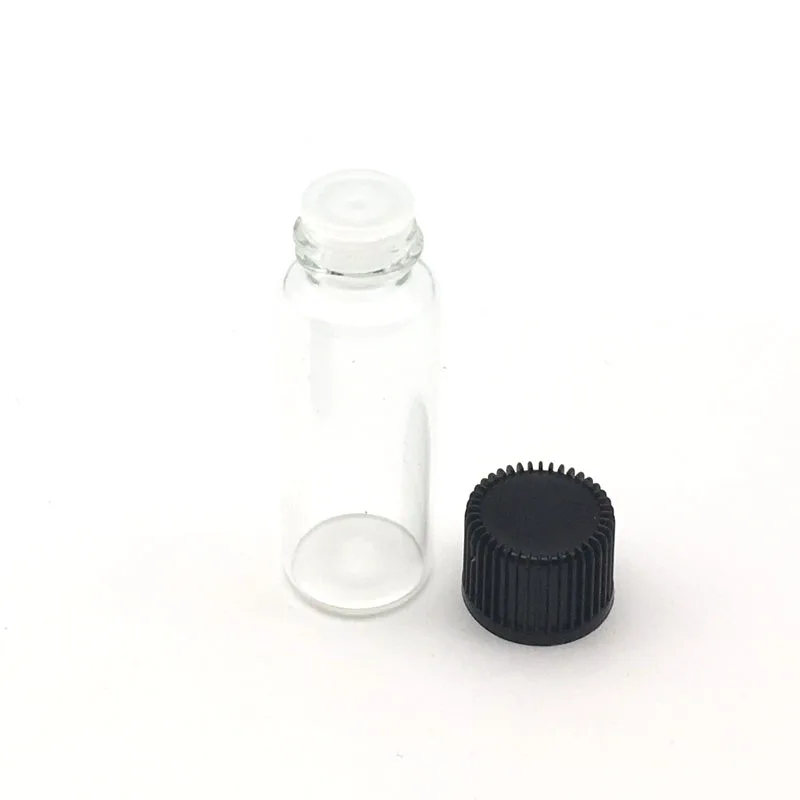 10pcs Mini Essential Oil 5ml Clear Glass Bottle with Orifice Reducer Siamese Plug Screw Cap Small Sample Vials | Красота и здоровье