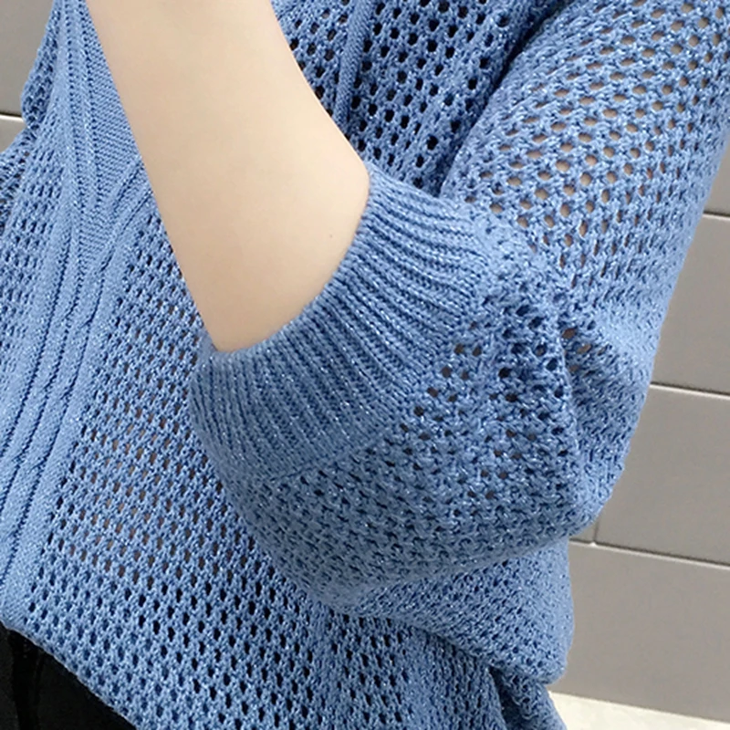 Sweater Special Offer Cotton Poncho Hooded Knitted Thin Hollow Blouse Female Spring Wear New Style Loose Bat Shirt In 2020 | Женская