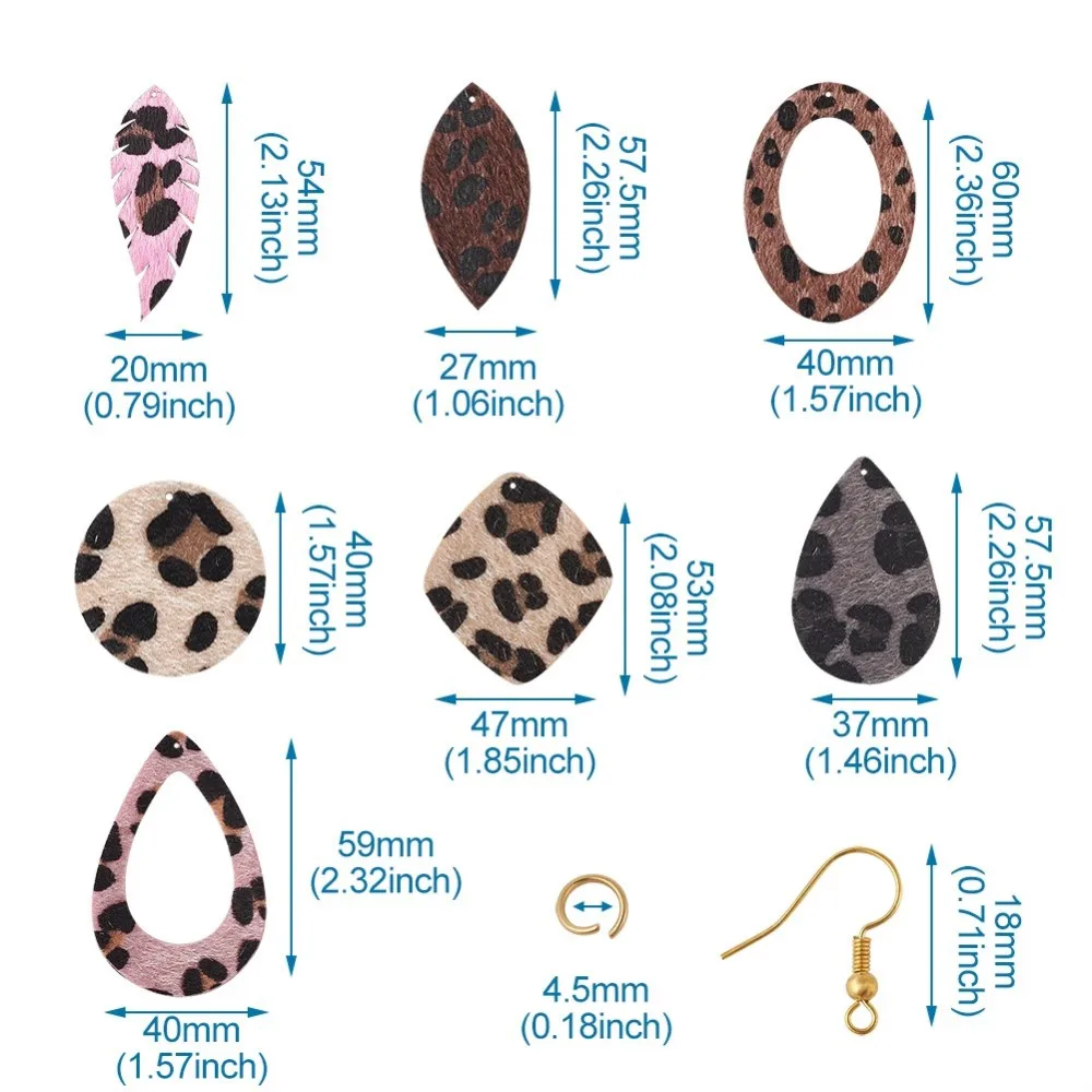 120 шт./компл. серьги-подвески для пирсинга из искусственной кожи большие медные