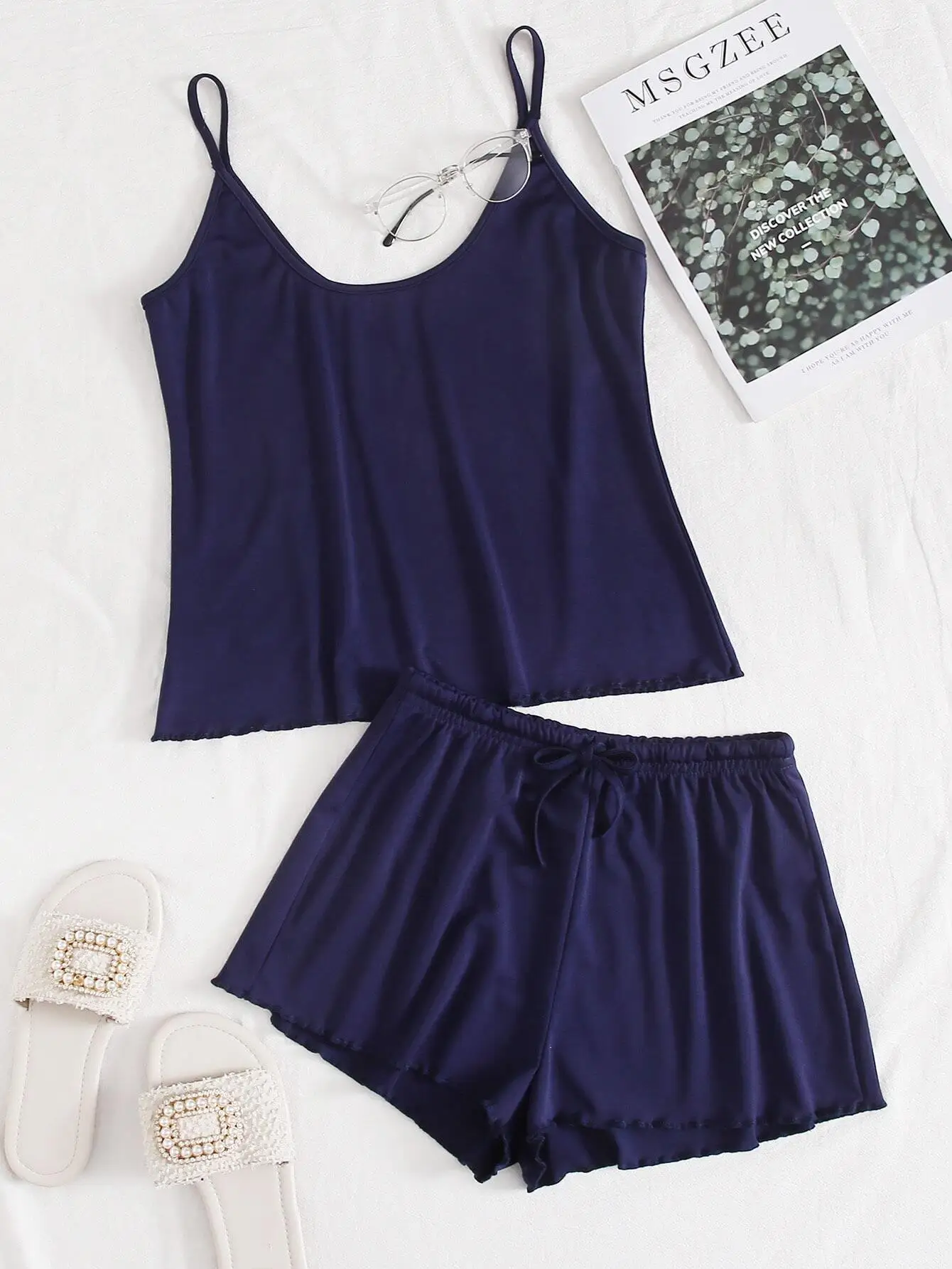 

Donsignet Fashion Women's Suit New Summer Casual Hollow Sexy Slim Ruffle Two-piece Shorts Nightclub Outfit Solid