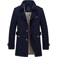 autumn winter mens jackets casual trench coats male business windbreakers fashion slim fit overcoat mens brand clothing
