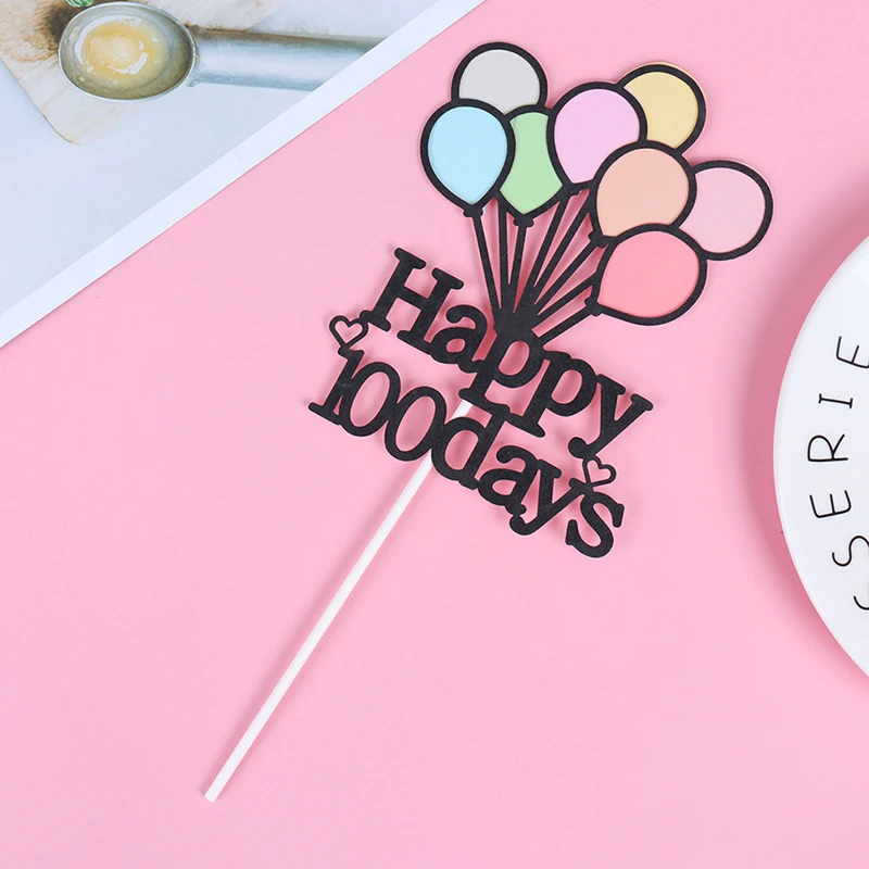 

Colorful 1st Happy Birtay Cake Topper Air Balloon Cupcake Topper For Kids 100 Days Birtay Party Cake Decorations Baby Shower