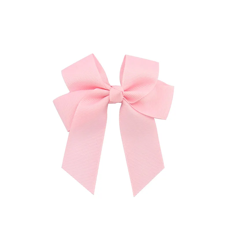 20 шт./лот цветов однотонные Девушки ручной работы Cheer Bow с зажимом для девочек Grograin