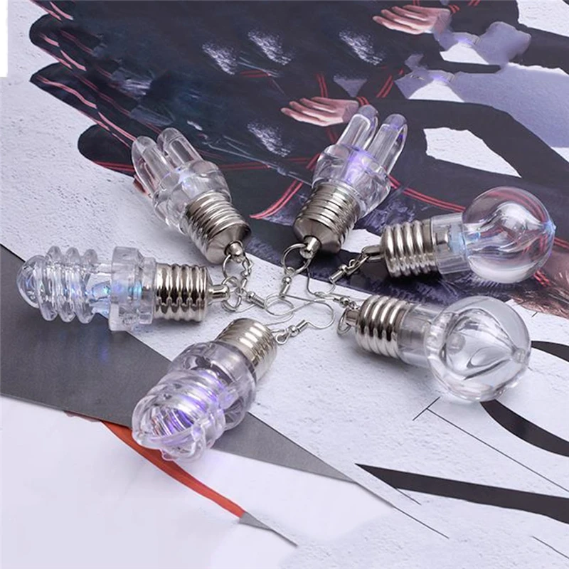 Новинка женские модные забавные серьги в виде прыгающих лампочек для ночного