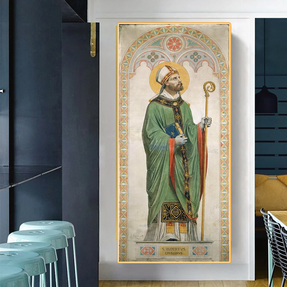 Citon Ingres《Aint Rupert Bishop of Worms (Saint Robert)》Canvas Oil Painting World Famous Artwork Picture Decor Home Decoration | Дом и сад