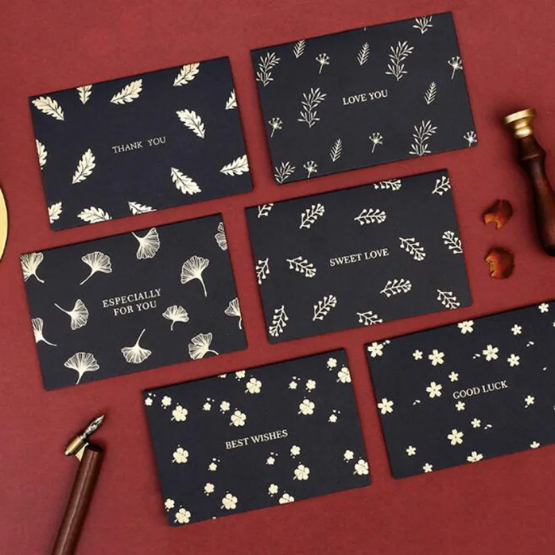 

Mix Types Black Paper Cards With Special Gold Envelopes for Party Invitations Valentine's Day Gift Lovers Message Card