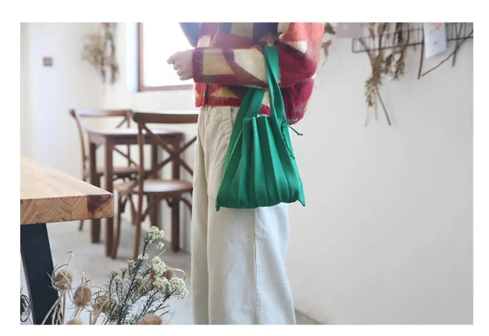 Дизайнерская Женская сумка через плечо однотонная Лоскутная вязаная холщовая