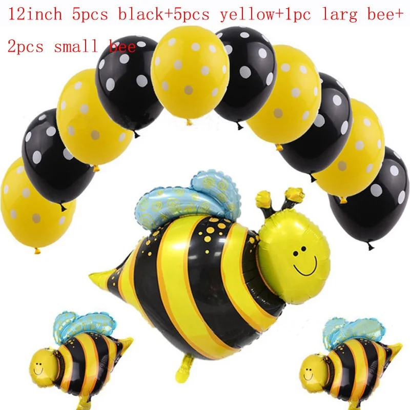 bee set 13pcs Детская вечеринка на день рождения пчела кинематографическая тематика одноразовая посуда бумажная чашка скатерть День рождения украшение для детей - Цвет: bee set 13pcs