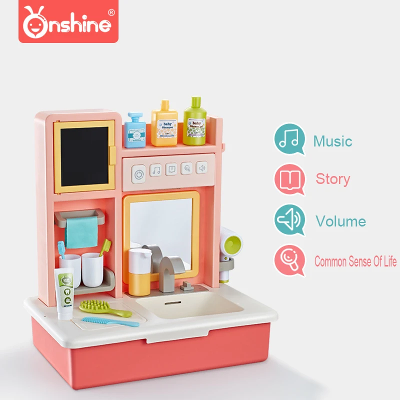 

Onshine Electric Children Simulation washing Table with Music Automatic water circulation baby Pretend Play Toys Gift Kids 3Y+