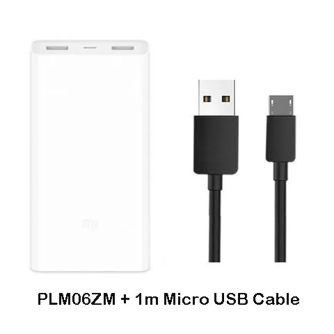 2C Add Micro USB Xiao mi power Bank 20000mAh 2C портативное зарядное устройство mi внешний аккумулятор power bank 20000 mah Поддержка QC3.0 Dual USB для мобильных телефонов - Цвет: 2C Add Micro USB