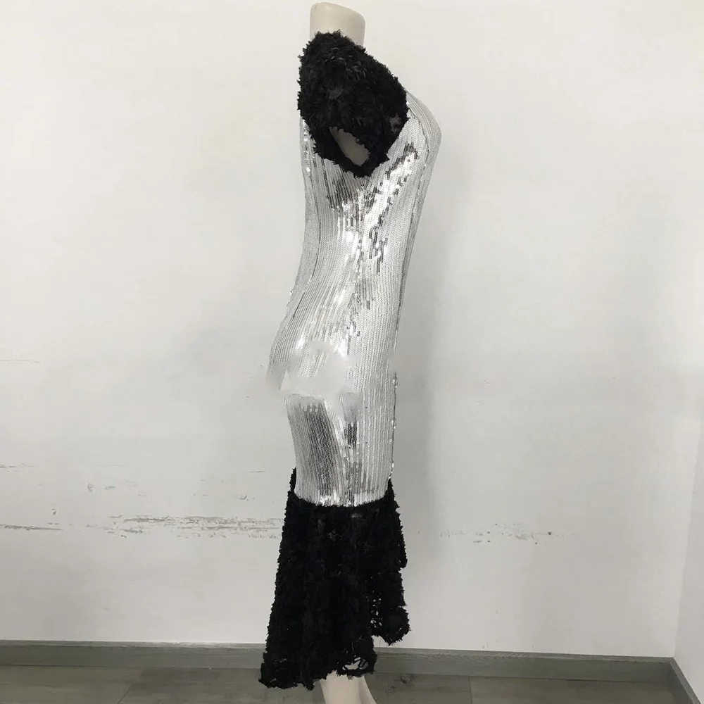 Черные африканские платья с блестками для женщин длинное вечернее платье