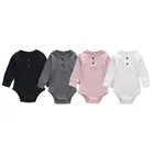 Детские комбинезоны для девочек, одежда, базовый чистый цветной наряд, хлопковый комбинезон с длинными рукавами, одежда для малышей