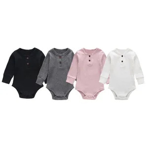 Детские комбинезоны для девочек, одежда, базовый чистый цветной наряд, хлопковый комбинезон с длинными рукавами, одежда для малышей