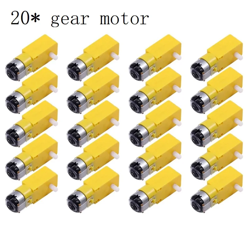 20 Pieces DC 70MA (3V) Robot Intelligent Car DIY Dual Shaft Gear TT Motor for MCU 7X2.2X1.8cm |