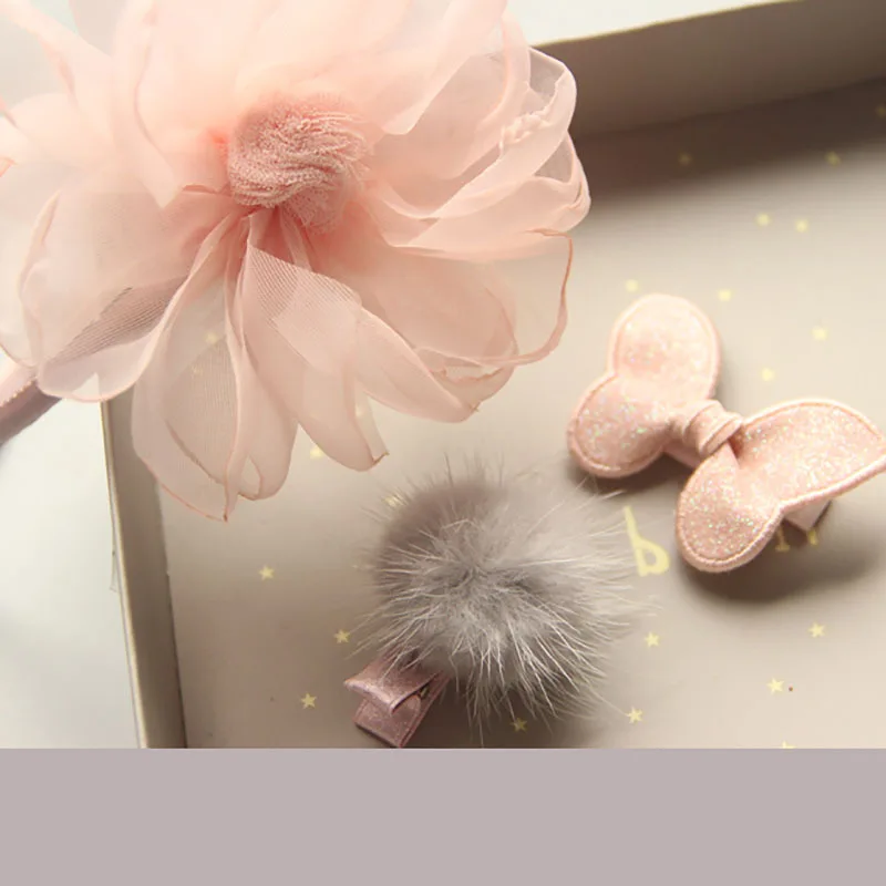 

2020 1Set lovely Children Hair Hairpin Hair Bands Hair Rope Fashion Baby Girls HeadWear Gift Box Hair Accessories