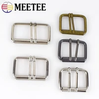 meetee 410p 405060mm metal double pin belt roller buckle coat web strap adjustable harness diy bags leathercraft accessory