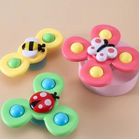 3pcs cartoon insect baby rattles for 0 12 months boys girls abs fidget spinner gyro toy relief stress fingertip toy for kid gift
