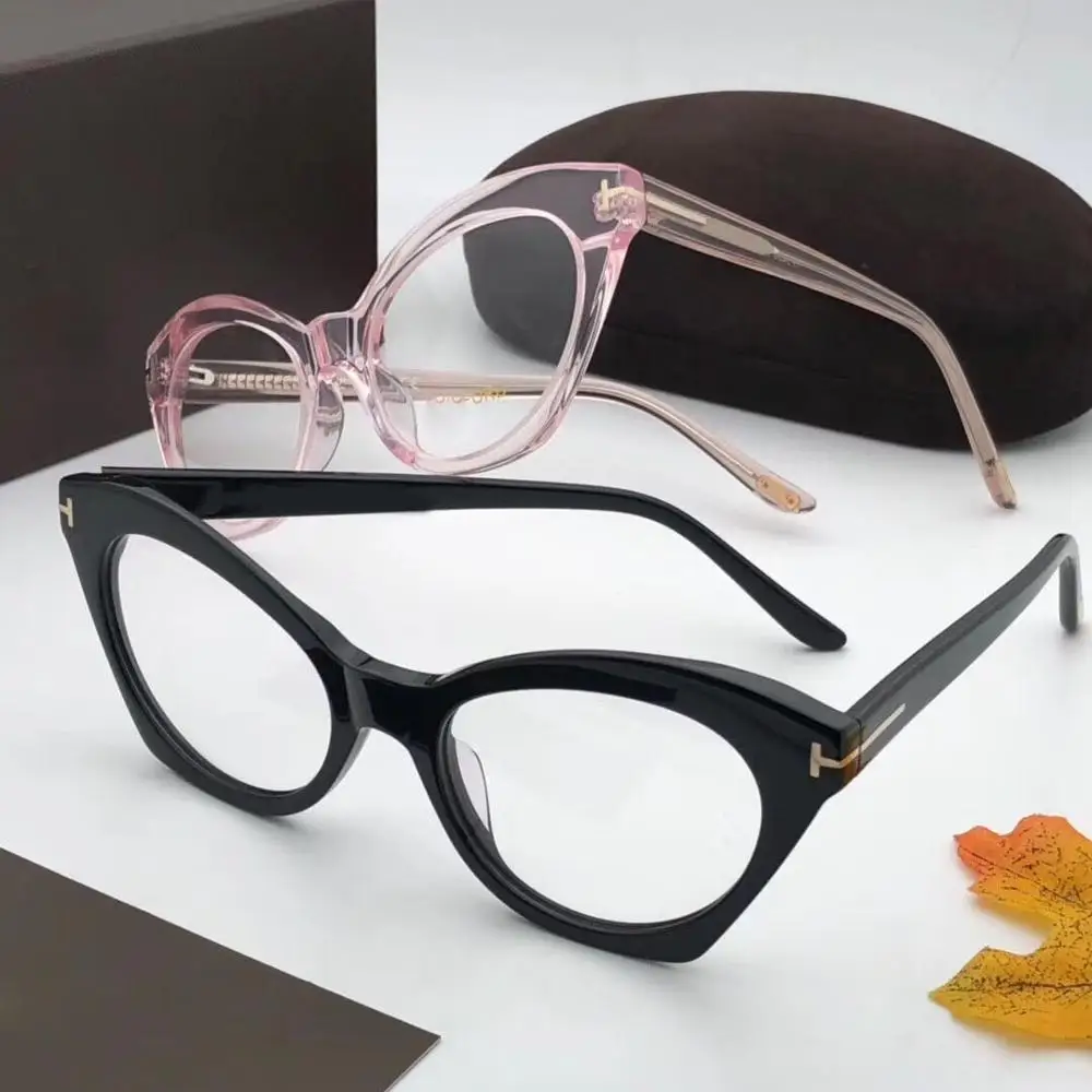 

TF5456 Cat-eye Acetate Frames With Original Logo Can Be Customized Into Precription Eyewear Myopia Hyperopic Progressive Glasses