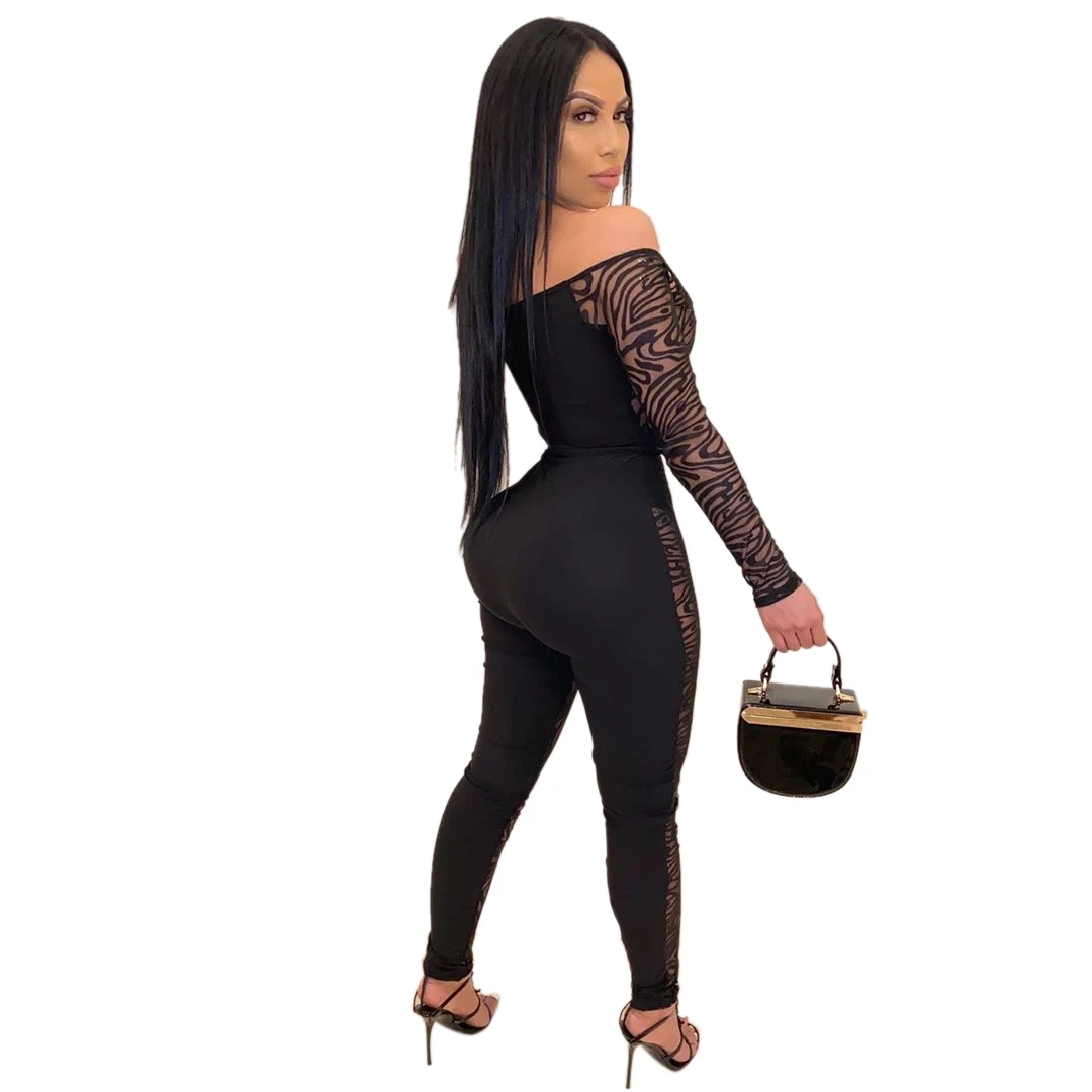 Женские комбинезоны с длинным рукавом и v-образным вырезом Сексуальные вечерние