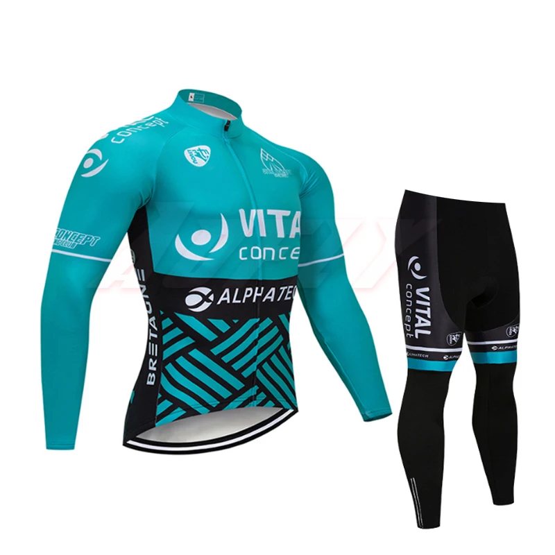 Strapless thin suit Новая команда VITAL Велоспорт Джерси нагрудники брюки набор Ropa Ciclismo мужские зимние термо флис pro велосипедная куртка Майо Одежда Белый Черный - Цвет: Strapless thin suit