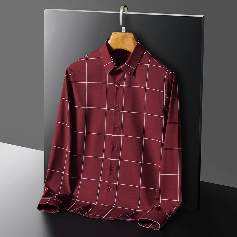 

100% Pure Cotton Oxford New Arrival Striped Plaid Shirt Mens Fashion Clothing Trends Longsleeve Shirt for Men Button Up Shirt