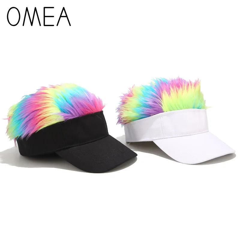 Кепка козырек OMEA с радужными волосами цветная модная кепка для гольфа унисекс