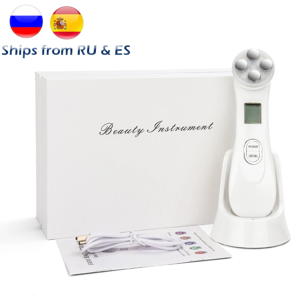 RF& мезотерапия ЭМС Электропорация лицо красота ручка светодиодный фотон для ухода за кожей оборудование для подтяжки лица