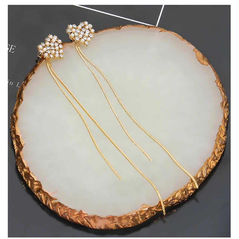 В Корейском стиле Милые простые сердце свисающие серьги для женщин фиолетовые