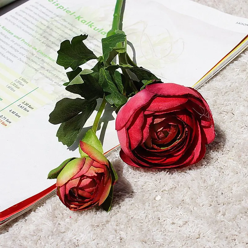 2 головки/комплект цветов для украшения гостиной с цветами и камелиями короткие