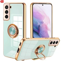 plating case for samsung galaxy a32 a52 a72 a22 a42 a82 s21 s20 fe note 20 ultra note 10 9 plus stand ring holder silicone cover
