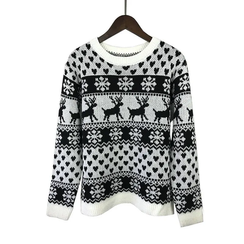 Женский свитер Зимний Рождественский с длинным рукавом в европейском и