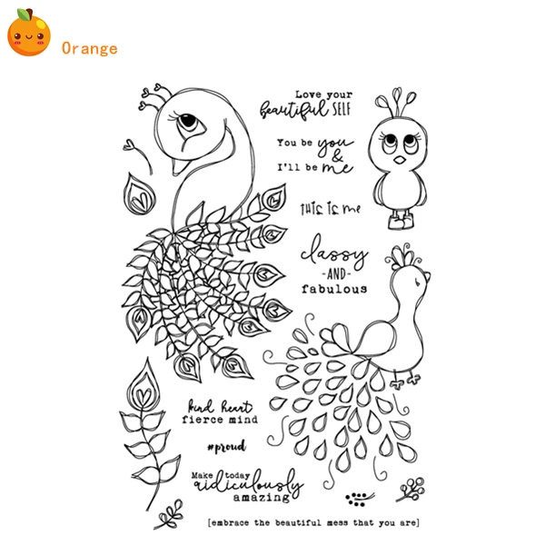 Павлин прозрачные штампы для поделок Скрапбукинг/изготовление открыток/Детские